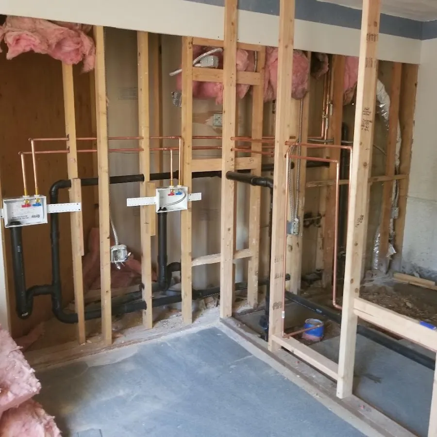 Copper pipe rough-in and plumbing installation in Prattville